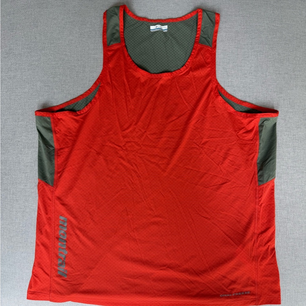 Columbia Omni-Freeze Running Tank Top - Red/Olive, Size XL